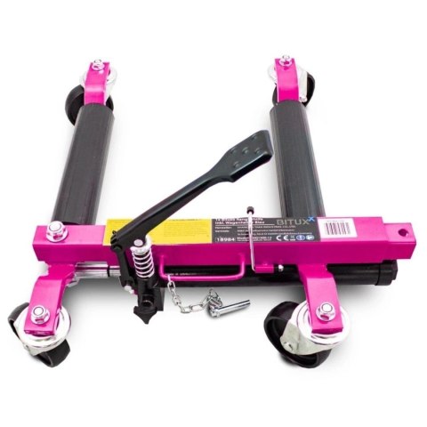Wózek manewrowy hydrauliczny pod koła 4 sztuki magenta