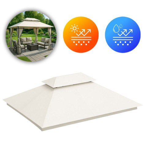 Dach do pawilonu ogrodowego 3x4 m wodoodporne poszycie otwór wentylacyjny beżowy MultiGarden MultiGarden