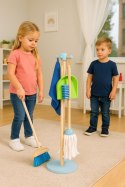 Drewniany zestaw do sprzątania dla dzieci mop zmiotka z szufelką 7 elementów ECOTOYS ECOTOYS