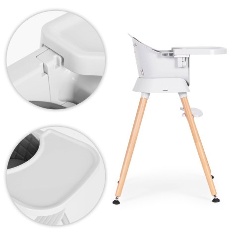 Fotelik krzesełko do karmienia dzieci 6w1 pikowane poszycie tacka szary ECOTOYS ECOTOYS