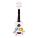 Gitara ukulele dla dzieci drewniana 4 struny nylonowe kostka do gry ECOTOYS ECOTOYS