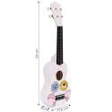 Gitara ukulele dla dzieci drewniana 4 struny nylonowe kostka do gry ECOTOYS ECOTOYS