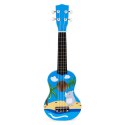 Gitara ukulele dla dzieci drewniana 4 struny nylonowe kostka do gry ECOTOYS ECOTOYS