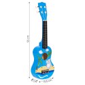 Gitara ukulele dla dzieci drewniana 4 struny nylonowe kostka do gry ECOTOYS ECOTOYS