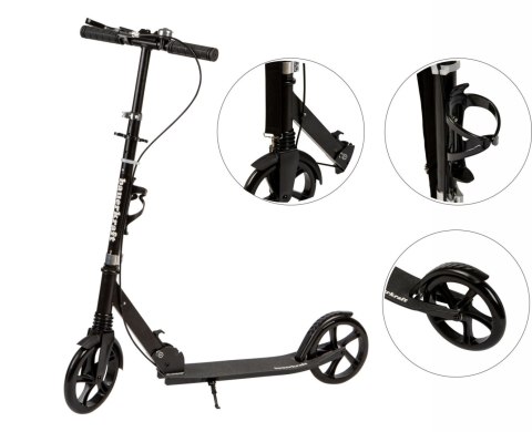 Hulajnoga miejska dla dzieci i młodzieży składana regulacja wysokości 95-105 cm koła 200 mm uchwyt na bidon Bauerkraft