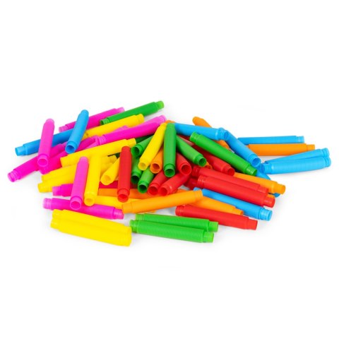 Kolorowe rurki sensoryczne pop tube dla dzieci tuby antystresowe do łączenia 60 sztuk MULTISTORE