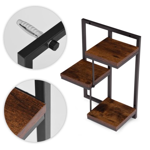 Kwietnik ścienny półka wisząca na kwiaty ozdoby 3 poziomy loft ModernHome ModernHome