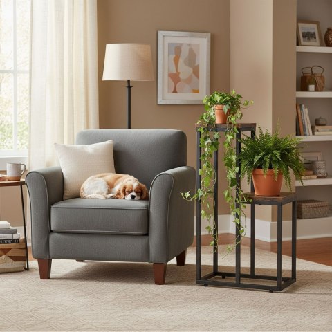 Kwietnik stojący stojak na kwiaty ozdoby 2 półki loft ModernHome ModernHome