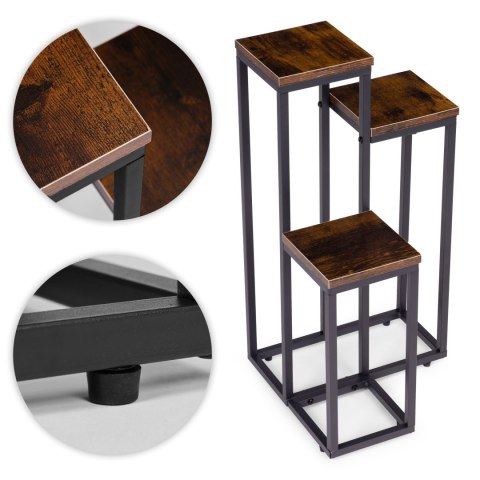 Kwietnik stojący stojak na kwiaty ozdoby 3 półki loft ModernHome ModernHome