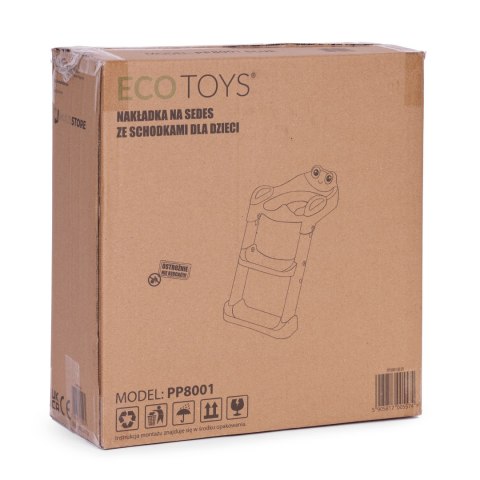 Nakładka na toaletę dla dzieci ze schodkami i drabinką szara ECOTOYS ECOTOYS