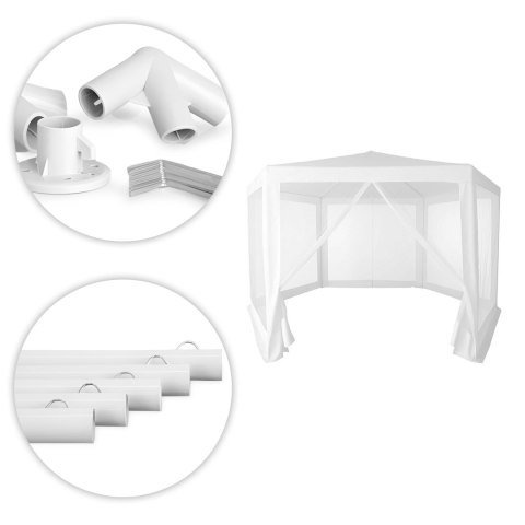 Namiot pawilon ogrodowy handlowy 2x2x2 m z moskitierą biały MultiGarden MultiGarden