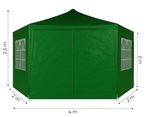 Namiot pawilon ogrodowy handlowy 2x2x2 m z oknami zielony MultiGarden MultiGarden