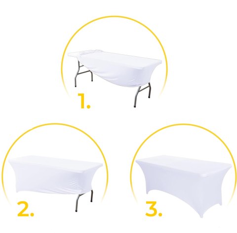 Obrus uniwersalny pokrowiec na stół cateringowy 240 cm 8FT biały elastyczny MultiGarden MultiGarden