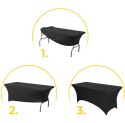 Obrus uniwersalny pokrowiec na stół cateringowy 240 cm 8FT czarny elastyczny MultiGarden MultiGarden