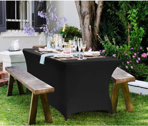 Obrus uniwersalny pokrowiec na stół cateringowy 240 cm 8FT czarny elastyczny MultiGarden MultiGarden
