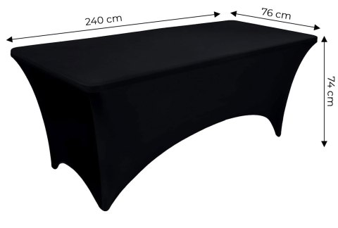 Obrus uniwersalny pokrowiec na stół cateringowy 240 cm 8FT czarny elastyczny MultiGarden MultiGarden