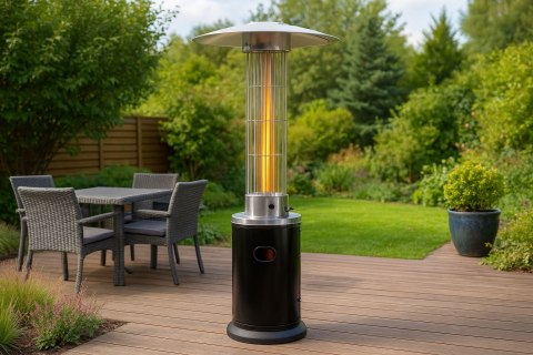 Ogrzewacz parasol gazowy grzejnik 9 kW szklany na ogród patio reduktor wąż pokrowiec MultiGarden MultiGarden