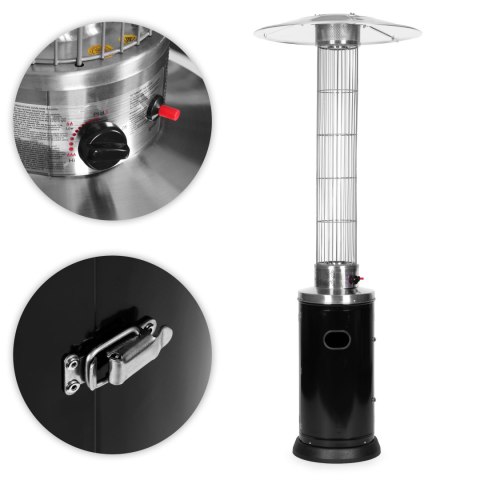 Ogrzewacz parasol gazowy grzejnik 9 kW szklany na ogród patio reduktor wąż pokrowiec MultiGarden MultiGarden