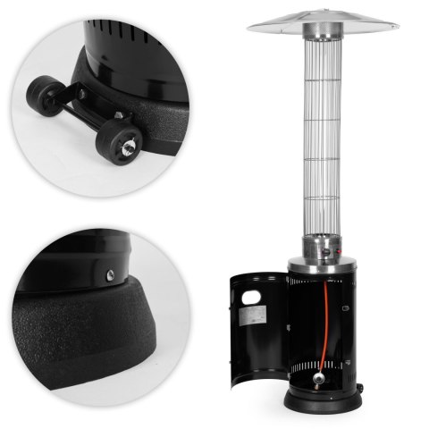 Ogrzewacz parasol gazowy grzejnik 9 kW szklany na ogród patio reduktor wąż pokrowiec MultiGarden MultiGarden