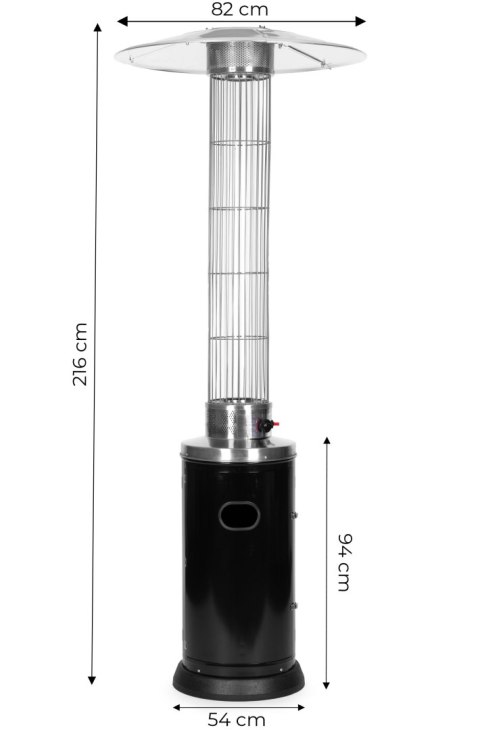 Ogrzewacz parasol gazowy grzejnik 9 kW szklany na ogród patio reduktor wąż pokrowiec MultiGarden MultiGarden