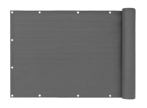 Osłona balkonowa z okuciami 100x500 cm siatka cieniująca + elementy instalacyjne szara MultiGarden MultiGarden