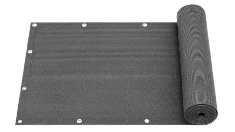 Osłona balkonowa z okuciami 100x700 cm siatka cieniująca + elementy instalacyjne szara MultiGarden MultiGarden