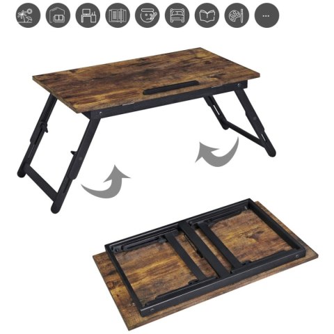 Podstawka pod laptopa 60x35 cm stolik do łóżka składany rustykalny LEOBERT