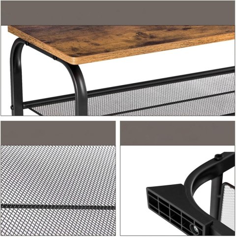 Regał na buty z siedziskiem loftowy 2 półki LEOBERT