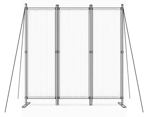 Składany parawan ogrodowy pokojowy 3-panelowy 167x164 cm szary MultiGarden MultiGarden