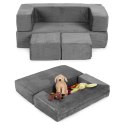 Sofa modułowa składana dla dzieci DIY 4 miękkie poduchy - szara ECOTOYS ECOTOYS