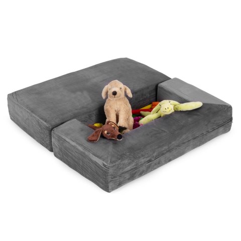 Sofa modułowa składana dla dzieci DIY 4 miękkie poduchy - szara ECOTOYS ECOTOYS