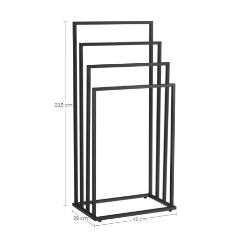 Stojak na ręczniki 4 szczeble - czarny LEOBERT