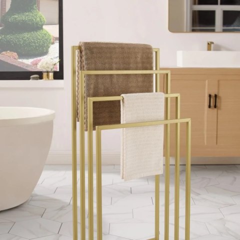 Stojak na ręczniki 4 szczeble - złoty LEOBERT