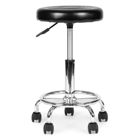Stołek obrotowy taboret kosmetyczny medyczny fotel regulowany czarny ModernHome ModernHome