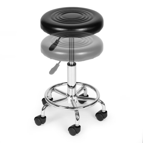 Stołek obrotowy taboret kosmetyczny medyczny fotel regulowany czarny ModernHome ModernHome