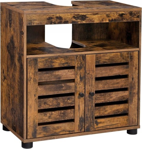 Szafka łazienkowa pod umywalkę regał komoda z regulowaną półką rustykalny brąz LEOBERT