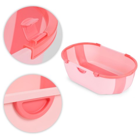 Wanienka dla dzieci wanna turystyczna składana odpływ różowa ECOTOYS ECOTOYS