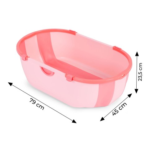 Wanienka dla dzieci wanna turystyczna składana odpływ różowa ECOTOYS ECOTOYS