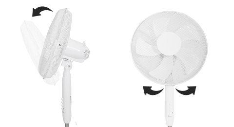 Wentylator podłogowy wiatrak stojący 45W 3 tryby pracy 5 łopatek biały LONGWELL INDUSTRIAL LTD