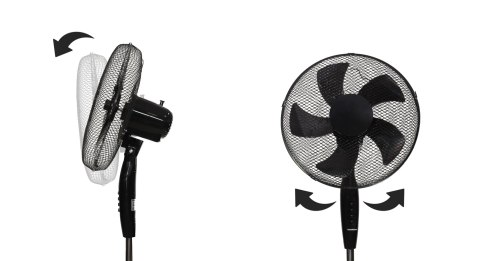 Wentylator podłogowy wiatrak stojący 45W 3 tryby pracy 5 łopatek czarny LONGWELL INDUSTRIAL LTD