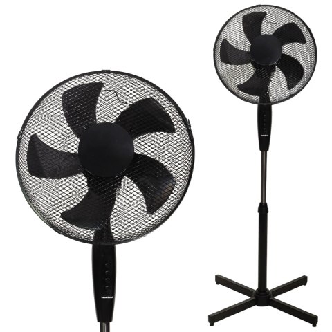 Wentylator podłogowy wiatrak stojący 45W 3 tryby pracy 5 łopatek czarny LONGWELL INDUSTRIAL LTD