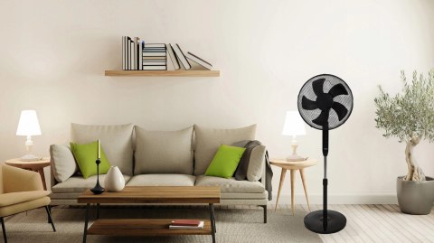 Wentylator podłogowy wiatrak stojący 45W 3 tryby pracy 5 łopatek timer pilot LONGWELL INDUSTRIAL LTD