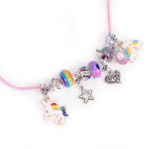 Zestaw do robienia bransoletek naszyjników charmsy koraliki 66 elementów + organizer i torba MULTISTORE