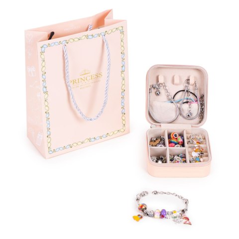 Zestaw do robienia bransoletek naszyjników charmsy koraliki 66 elementów + organizer i torba MULTISTORE