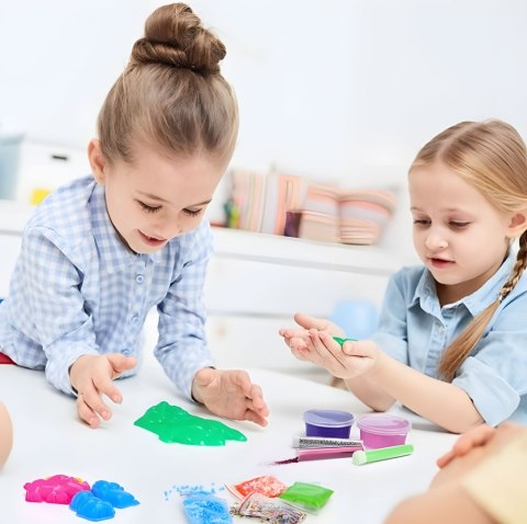 Zestaw do robienia slime glutków dla dzieci DIY masa plastyczna rozciągliwa gniotek 113 elementów MULTISTORE
