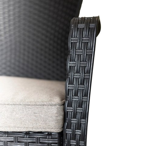 Zestaw mebli ogrodowych na taras balkon 2 fotele + stolik czarne LONGWELL INDUSTRIAL LTD