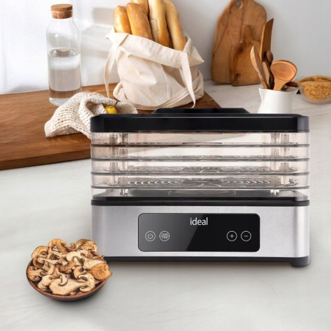 DUŻA Suszarka do grzybów owoców warzyw IDEAL INOX + termoobieg 400W + timer IDEAL