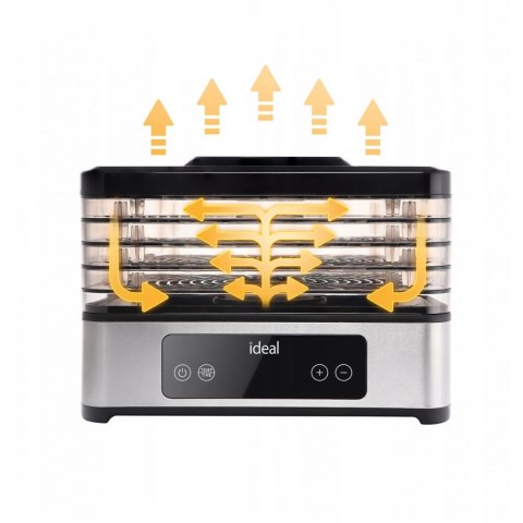 DUŻA Suszarka do grzybów owoców warzyw IDEAL INOX + termoobieg 400W + timer IDEAL