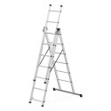 Drabina aluminiowa wielofunkcyjna 3x7 składana z pasami zabezpieczającymi 150 kg ModernHome ModernHome