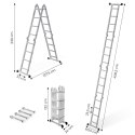 Drabina aluminiowa wielofunkcyjna 4x4 przegubowa składana 150 kg ModernHome ModernHome